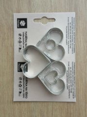 Sada 3 ks srdíček - se středy (4 cm)