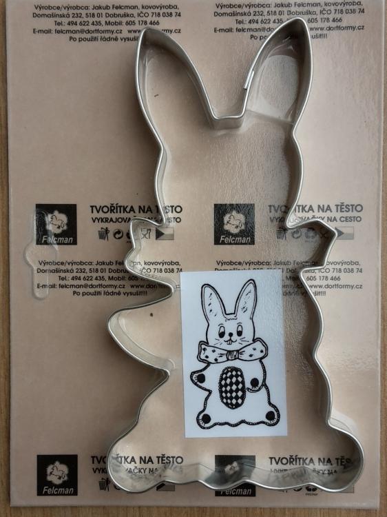 Zajíc s mašlí (15 x 8 cm)