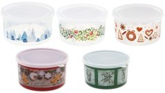 Dóza na vánoční cukroví - 1,4 l (vánoční symboly) - 16 x 9,4 cm