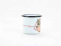 Smaltovaný hrneček - sova coffee